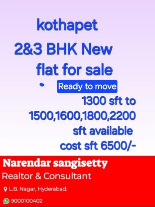 Picture of Apartment Flats for Sale at Kothapet - SBI Colony , Hyderabad